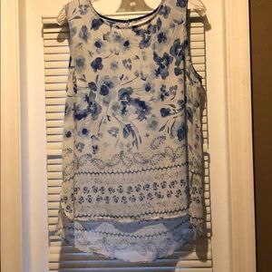Floral sheer tank top